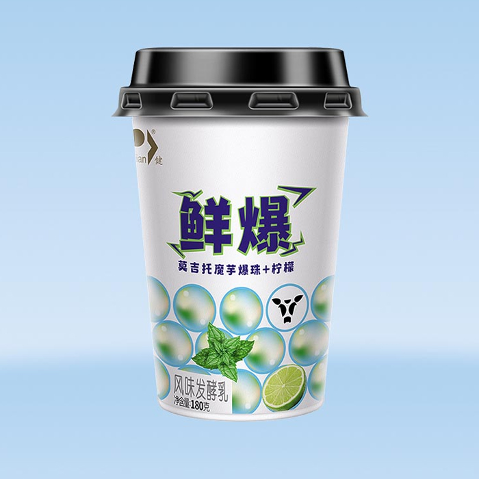 鲜爆(莫吉托魔芋爆珠+柠檬风味酸牛奶)